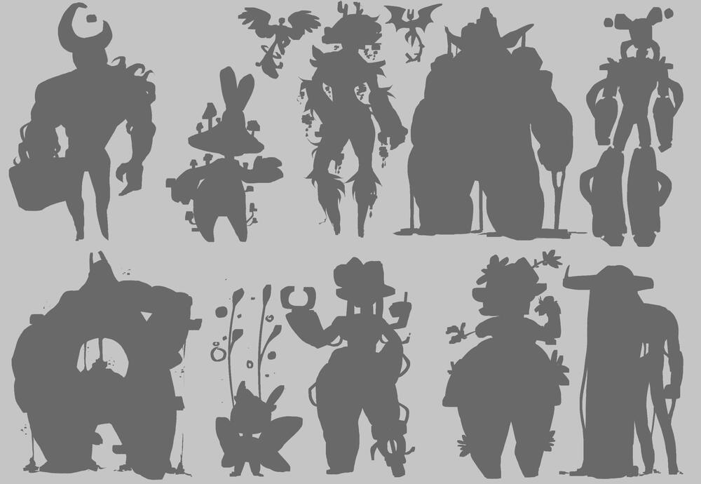 Cartoon silhouettes
